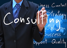 businessman hand writing consulting